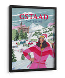Póster de viaje Mujer en Gstaad, Suiza - Caroline Bonne Muller | Cuadro decorativo de Canvas Lab