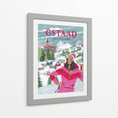 Póster de viaje Mujer en Gstaad, Suiza - Caroline Bonne Muller | Cuadro decorativo de Canvas Lab