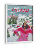 Póster de viaje Mujer en Gstaad, Suiza - Caroline Bonne Muller | Cuadro decorativo de Canvas Lab