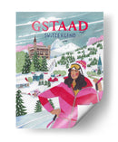 Póster de viaje Mujer en Gstaad, Suiza - Caroline Bonne Muller | Cuadro decorativo de Canvas Lab