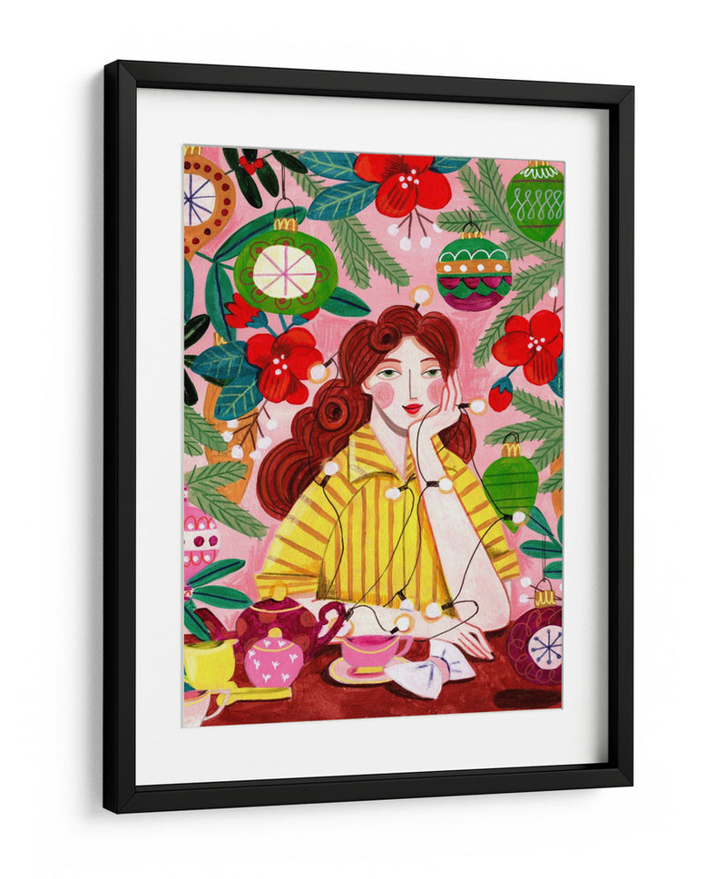 Mujer retro de Navidad - Caroline Bonne Muller | Cuadro decorativo de Canvas Lab