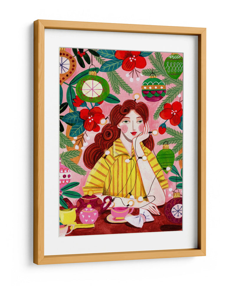 Mujer retro de Navidad - Caroline Bonne Muller | Cuadro decorativo de Canvas Lab