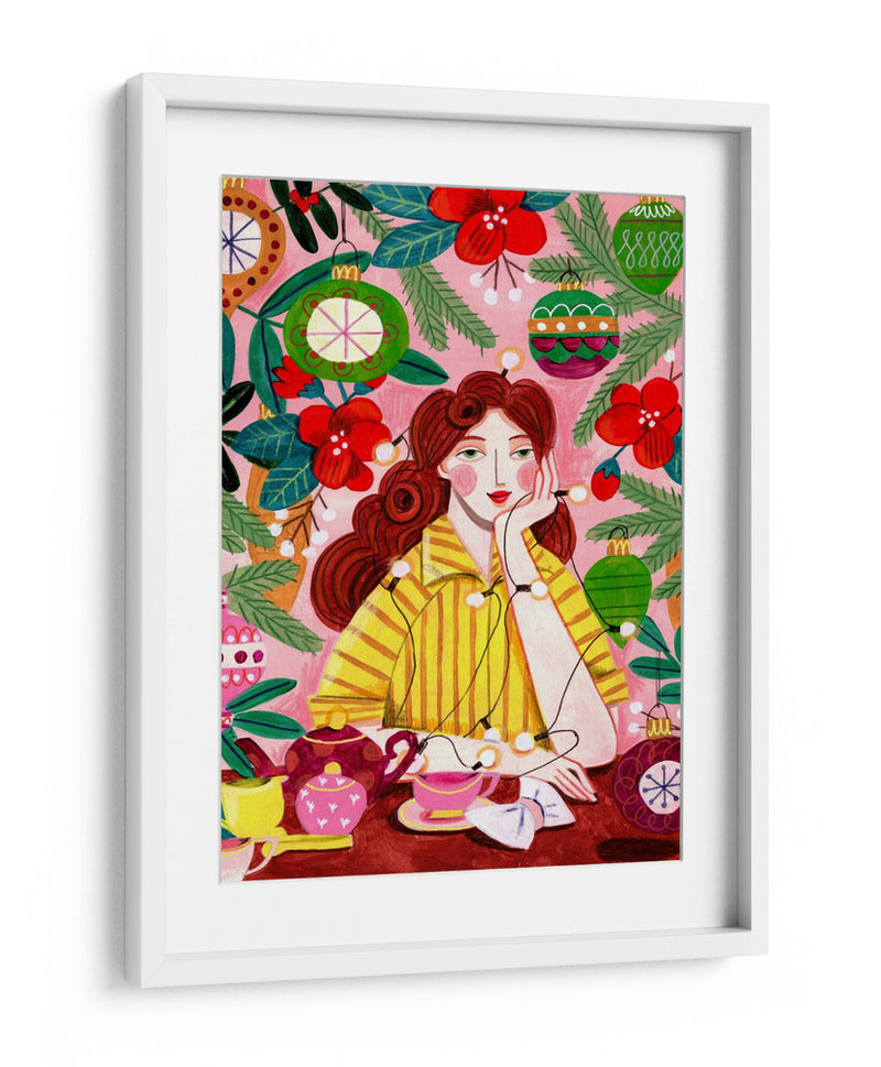 Mujer retro de Navidad - Caroline Bonne Muller | Cuadro decorativo de Canvas Lab