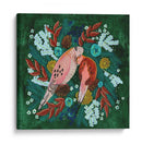 Aves invernales: tórtola en verde - Caroline Bonne Muller | Cuadro decorativo de Canvas Lab
