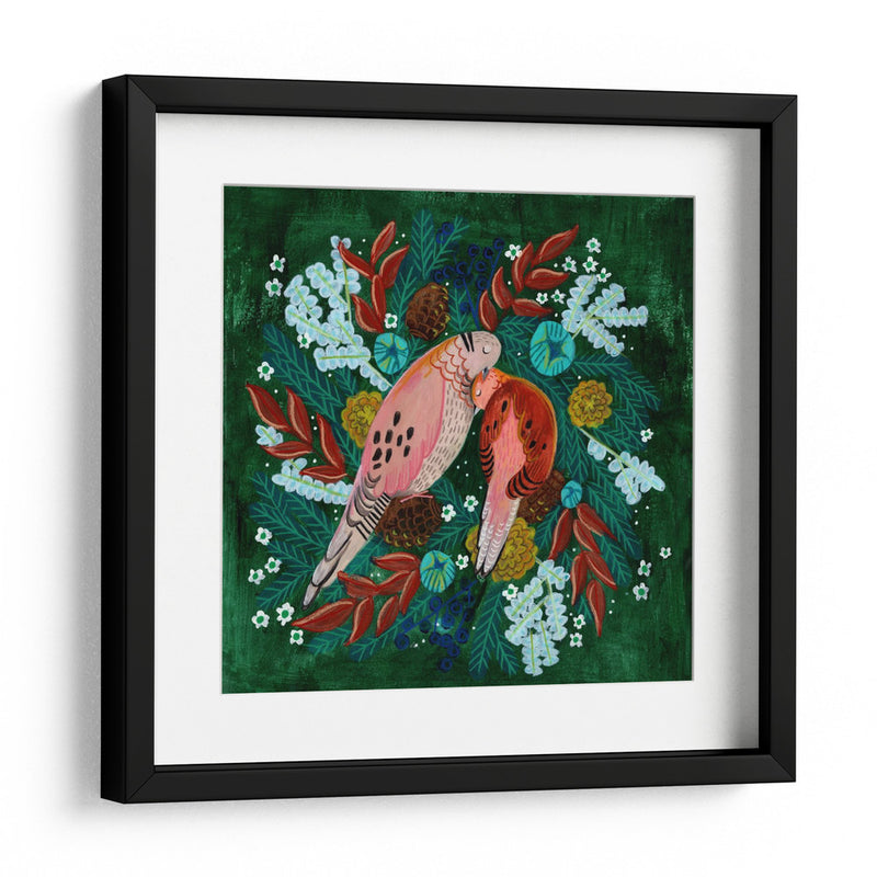 Aves invernales: tórtola en verde - Caroline Bonne Muller | Cuadro decorativo de Canvas Lab