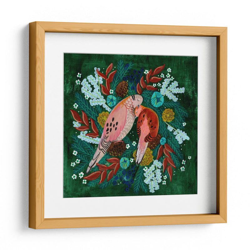 Aves invernales: tórtola en verde - Caroline Bonne Muller | Cuadro decorativo de Canvas Lab