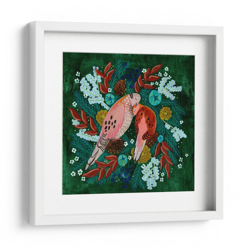 Aves invernales: tórtola en verde - Caroline Bonne Muller | Cuadro decorativo de Canvas Lab