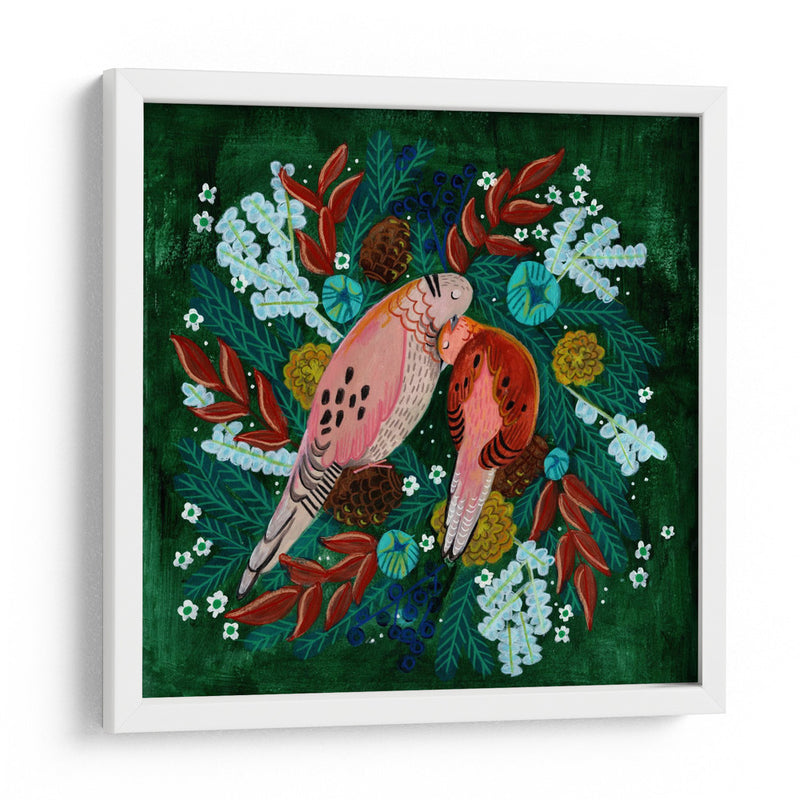 Aves invernales: tórtola en verde - Caroline Bonne Muller | Cuadro decorativo de Canvas Lab