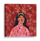 Retrato de mujer moderno abstracto de Navidad - Caroline Bonne Muller | Cuadro decorativo de Canvas Lab