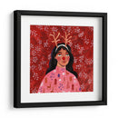 Retrato de mujer moderno abstracto de Navidad - Caroline Bonne Muller | Cuadro decorativo de Canvas Lab