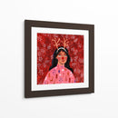 Retrato de mujer moderno abstracto de Navidad - Caroline Bonne Muller | Cuadro decorativo de Canvas Lab