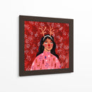 Retrato de mujer moderno abstracto de Navidad - Caroline Bonne Muller | Cuadro decorativo de Canvas Lab