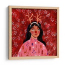 Retrato de mujer moderno abstracto de Navidad - Caroline Bonne Muller | Cuadro decorativo de Canvas Lab