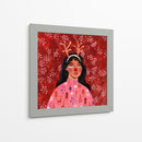Retrato de mujer moderno abstracto de Navidad - Caroline Bonne Muller | Cuadro decorativo de Canvas Lab