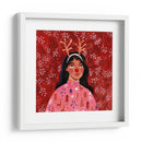 Retrato de mujer moderno abstracto de Navidad - Caroline Bonne Muller | Cuadro decorativo de Canvas Lab