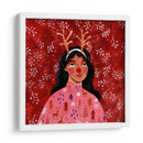 Retrato de mujer moderno abstracto de Navidad - Caroline Bonne Muller | Cuadro decorativo de Canvas Lab