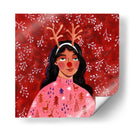 Retrato de mujer moderno abstracto de Navidad - Caroline Bonne Muller | Cuadro decorativo de Canvas Lab