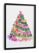 Árbol de Navidad floral en acuarela - Rosana Laiz Blursbyai | Cuadro decorativo de Canvas Lab