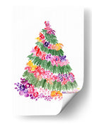 Árbol de Navidad floral en acuarela - Rosana Laiz Blursbyai | Cuadro decorativo de Canvas Lab