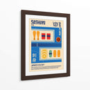 Sashimi Estampa Comida Japonesa - Retrodrome | Cuadro decorativo de Canvas Lab