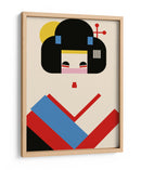 Ilustración Geométrica de Geisha Girl - Retrodrome | Cuadro decorativo de Canvas Lab