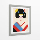 Ilustración Geométrica de Geisha Girl - Retrodrome | Cuadro decorativo de Canvas Lab