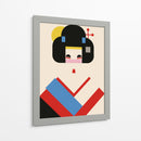 Ilustración Geométrica de Geisha Girl - Retrodrome | Cuadro decorativo de Canvas Lab