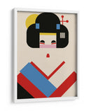 Ilustración Geométrica de Geisha Girl - Retrodrome | Cuadro decorativo de Canvas Lab