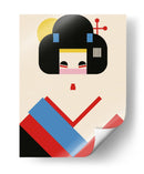 Ilustración Geométrica de Geisha Girl - Retrodrome | Cuadro decorativo de Canvas Lab