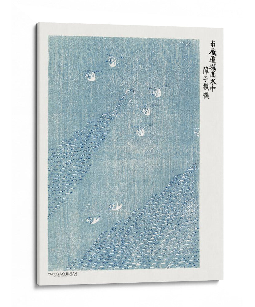 Grabado en Madera Azul - Yatsuo No Tsubaki | Cuadro decorativo de Canvas Lab
