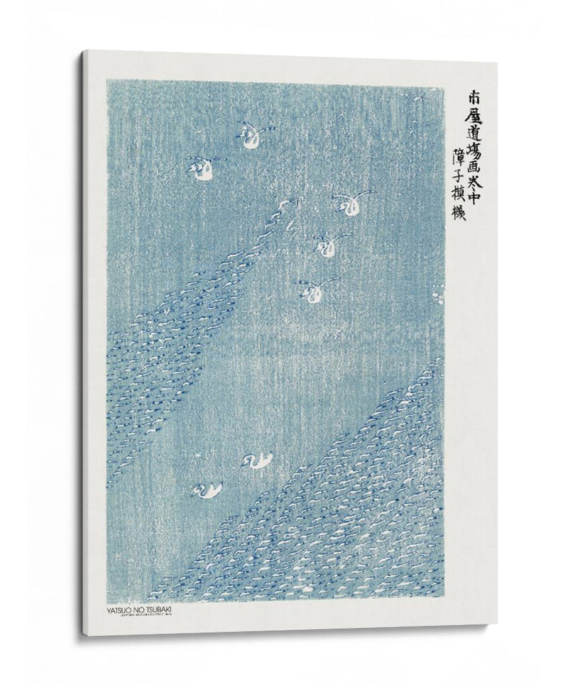 Grabado en Madera Azul - Yatsuo No Tsubaki | Cuadro decorativo de Canvas Lab