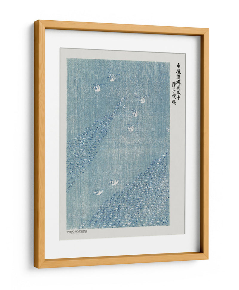 Grabado en Madera Azul - Yatsuo No Tsubaki | Cuadro decorativo de Canvas Lab