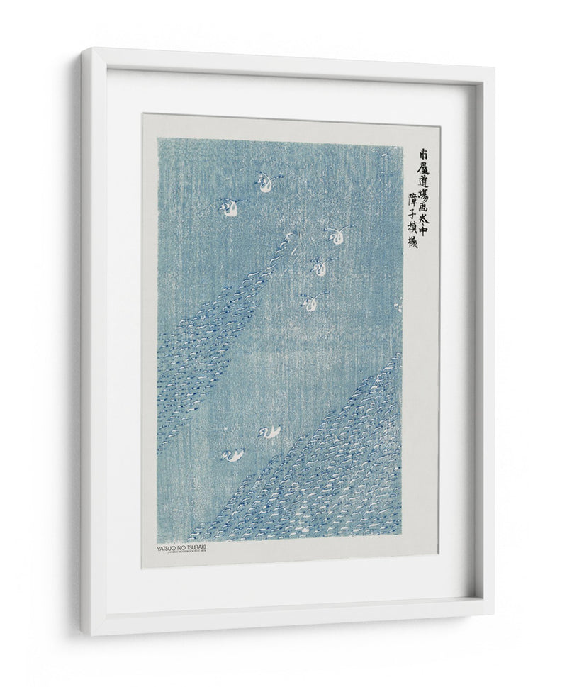 Grabado en Madera Azul - Yatsuo No Tsubaki | Cuadro decorativo de Canvas Lab