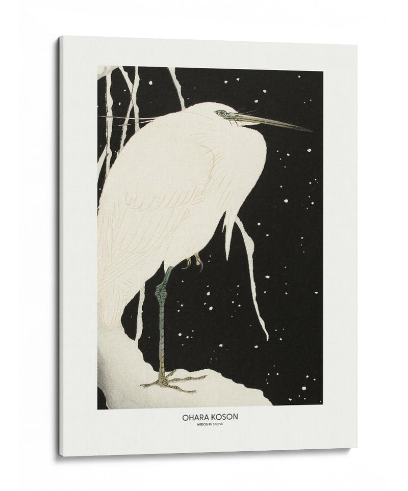 Garza en la nieve - Ohara Koson | Cuadro decorativo de Canvas Lab