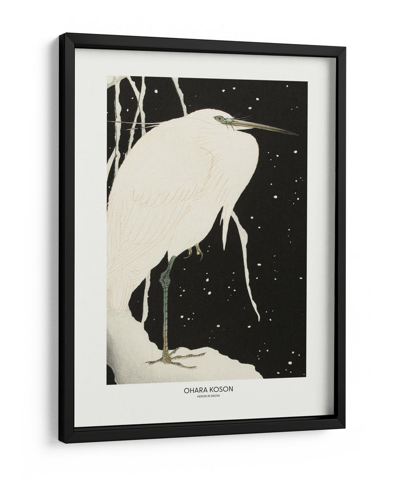 Garza en la nieve - Ohara Koson | Cuadro decorativo de Canvas Lab