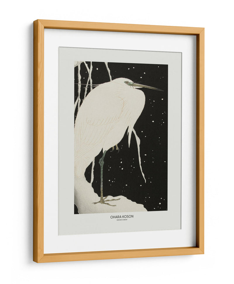 Garza en la nieve - Ohara Koson | Cuadro decorativo de Canvas Lab