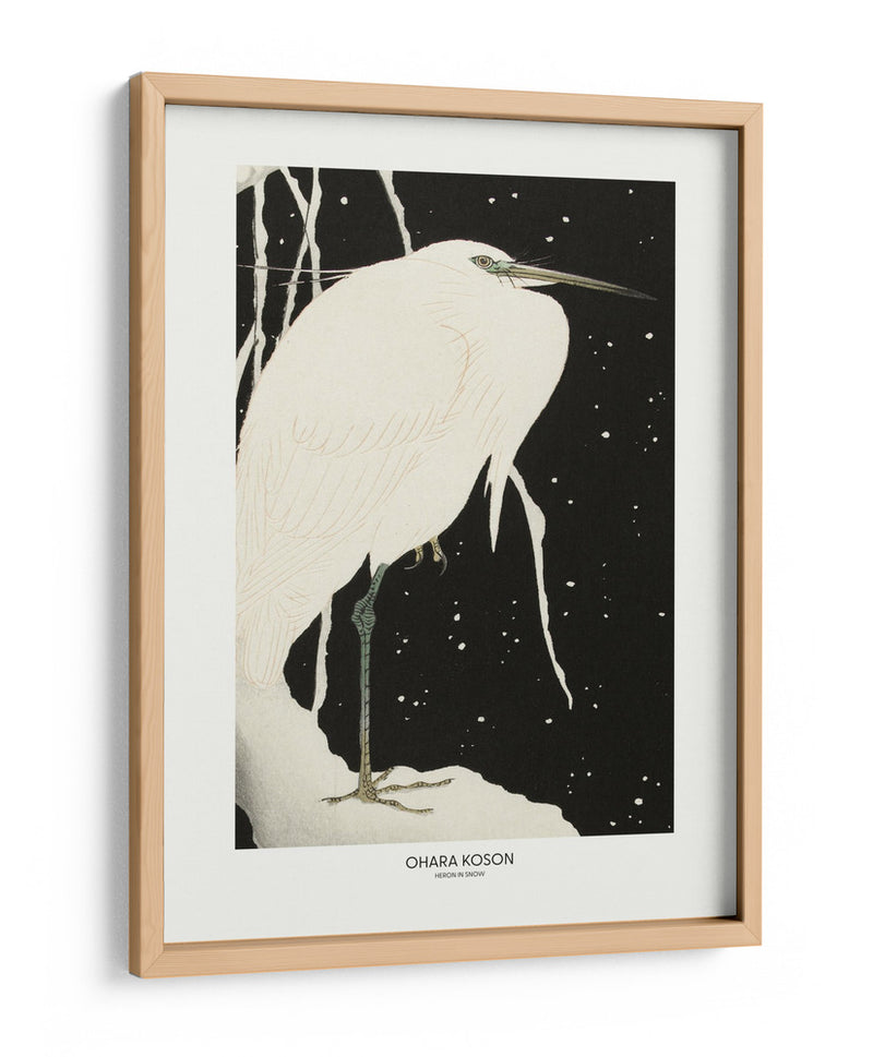 Garza en la nieve - Ohara Koson | Cuadro decorativo de Canvas Lab