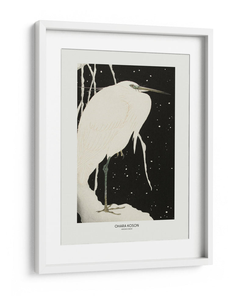 Garza en la nieve - Ohara Koson | Cuadro decorativo de Canvas Lab