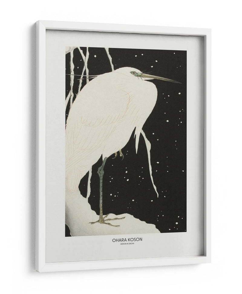 Garza en la nieve - Ohara Koson | Cuadro decorativo de Canvas Lab