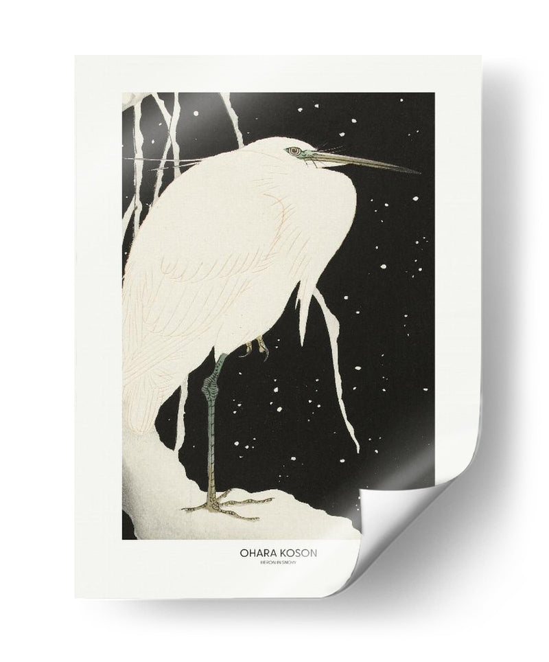 Garza en la nieve - Ohara Koson | Cuadro decorativo de Canvas Lab