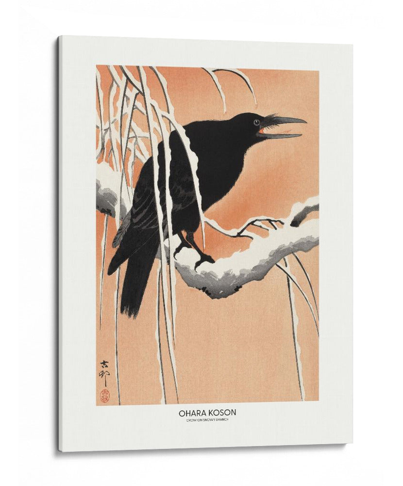 Cuervo en rama nevada - Ohara Koson | Cuadro decorativo de Canvas Lab