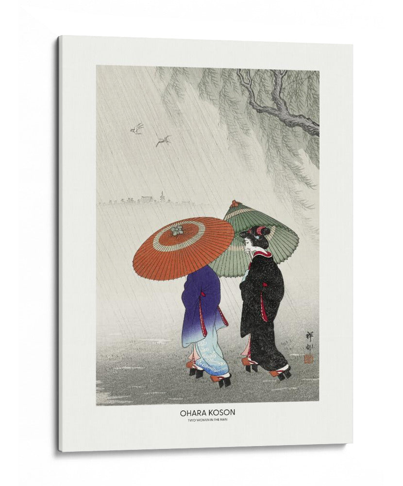 Dos Mujeres Bajo la Lluvia - Ohara Koson | Cuadro decorativo de Canvas Lab