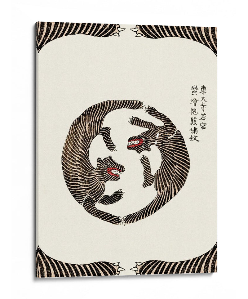 Tigres xilográficos de Yatsuo No Tsubaki (Ed. creativa)) - Taguchi Tomoki | Cuadro decorativo de Canvas Lab