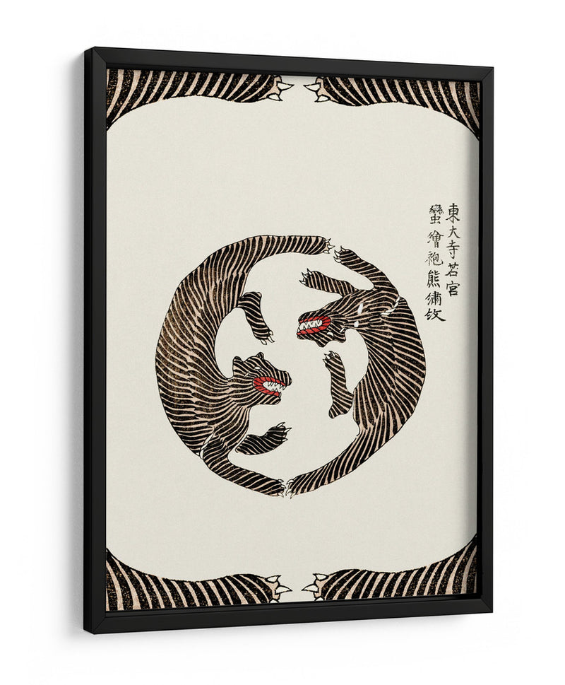 Tigres xilográficos de Yatsuo No Tsubaki (Ed. creativa)) - Taguchi Tomoki | Cuadro decorativo de Canvas Lab