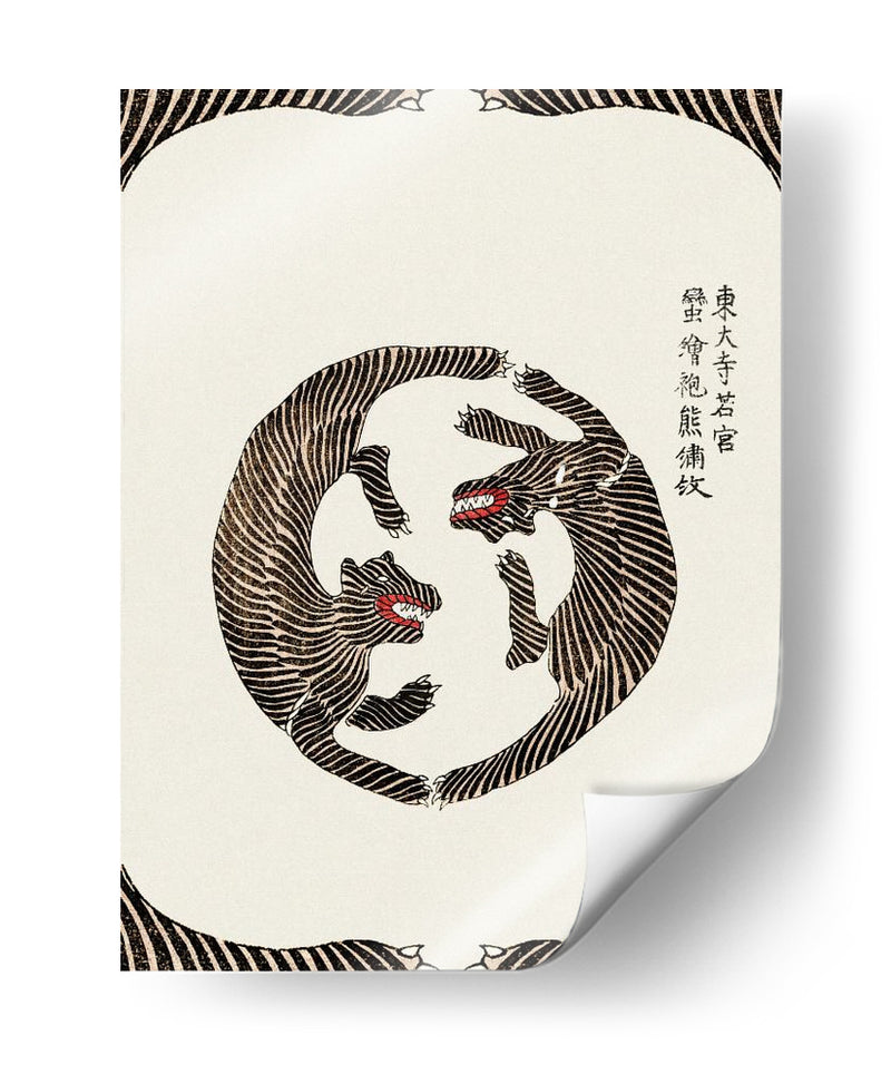 Tigres xilográficos de Yatsuo No Tsubaki (Ed. creativa)) - Taguchi Tomoki | Cuadro decorativo de Canvas Lab
