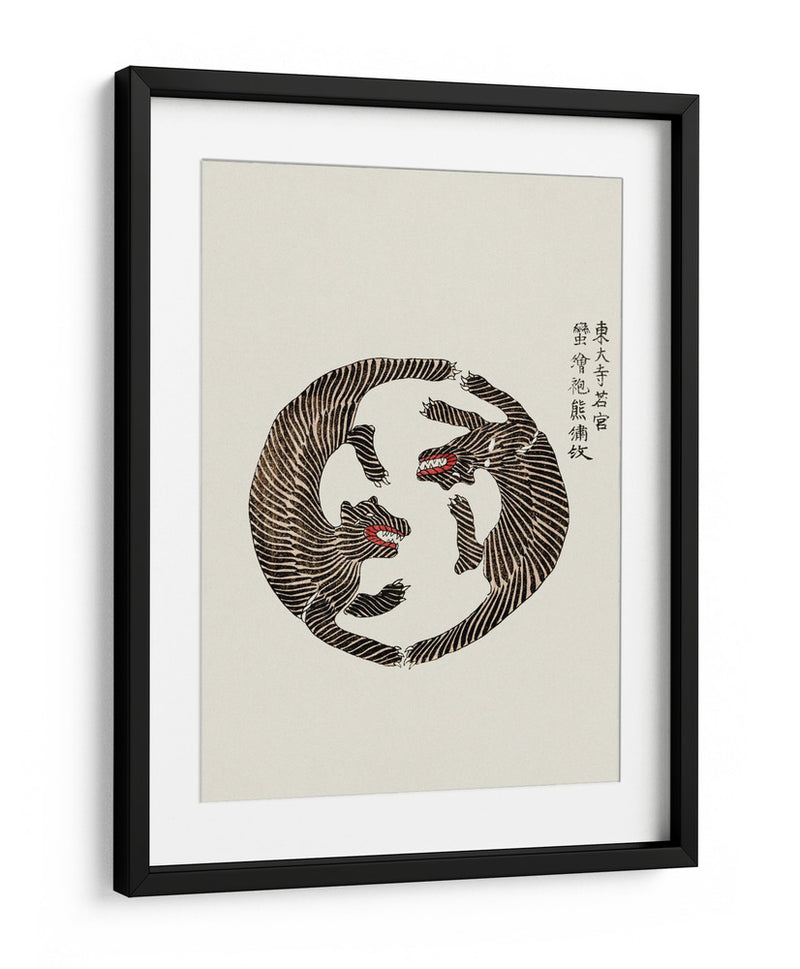 Xilografía de tigres de Yatsuo No Tsubaki - Taguchi Tomoki | Cuadro decorativo de Canvas Lab