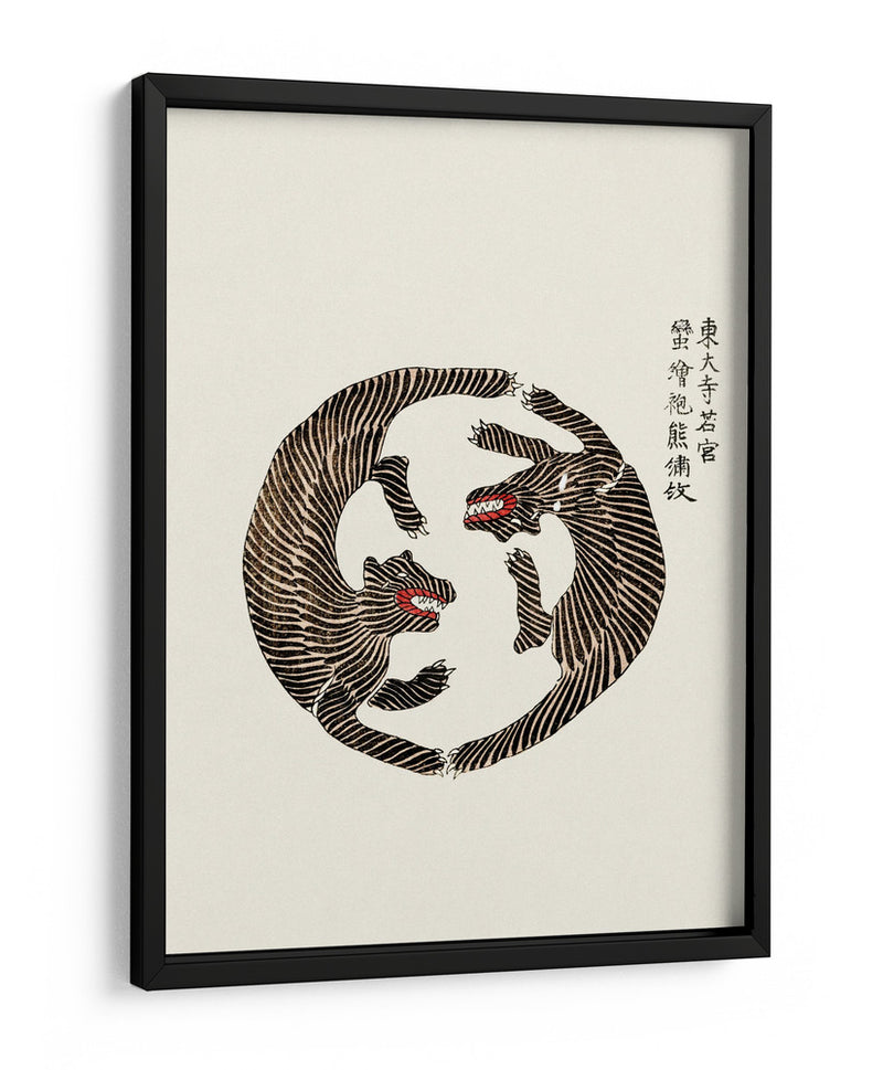 Xilografía de tigres de Yatsuo No Tsubaki - Taguchi Tomoki | Cuadro decorativo de Canvas Lab