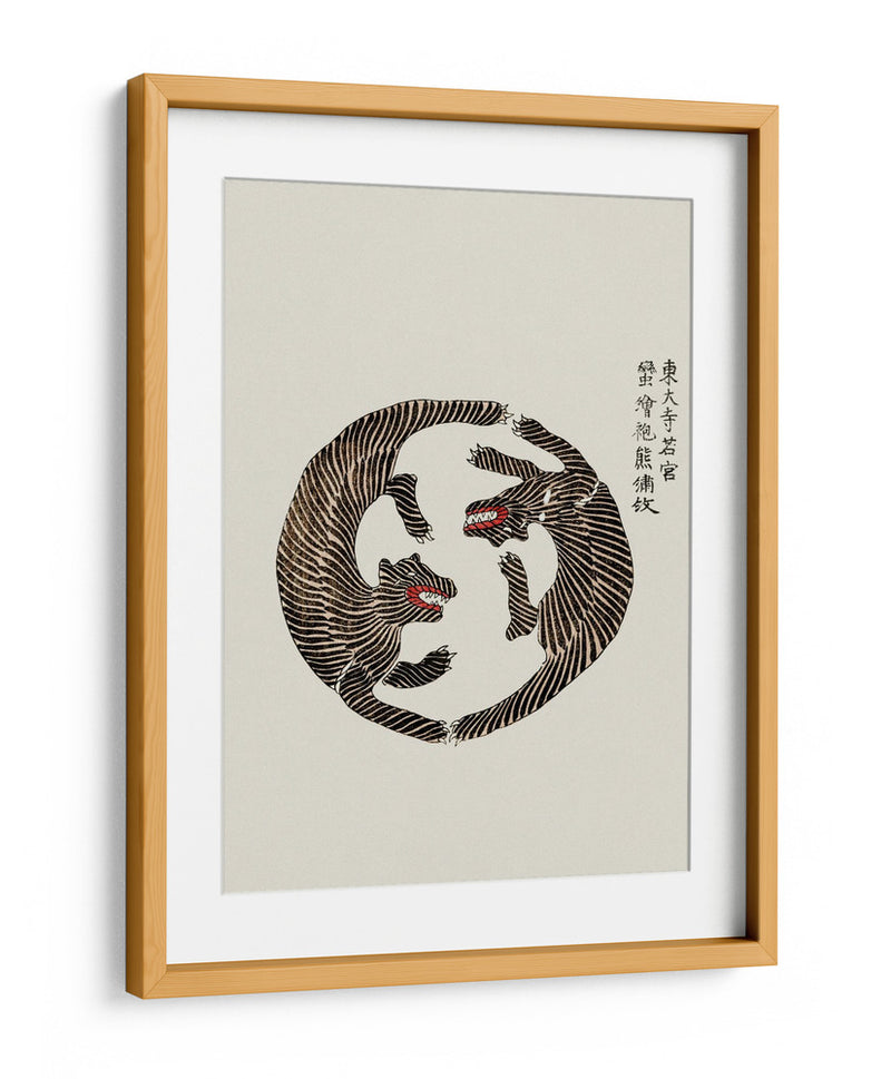 Xilografía de tigres de Yatsuo No Tsubaki - Taguchi Tomoki | Cuadro decorativo de Canvas Lab