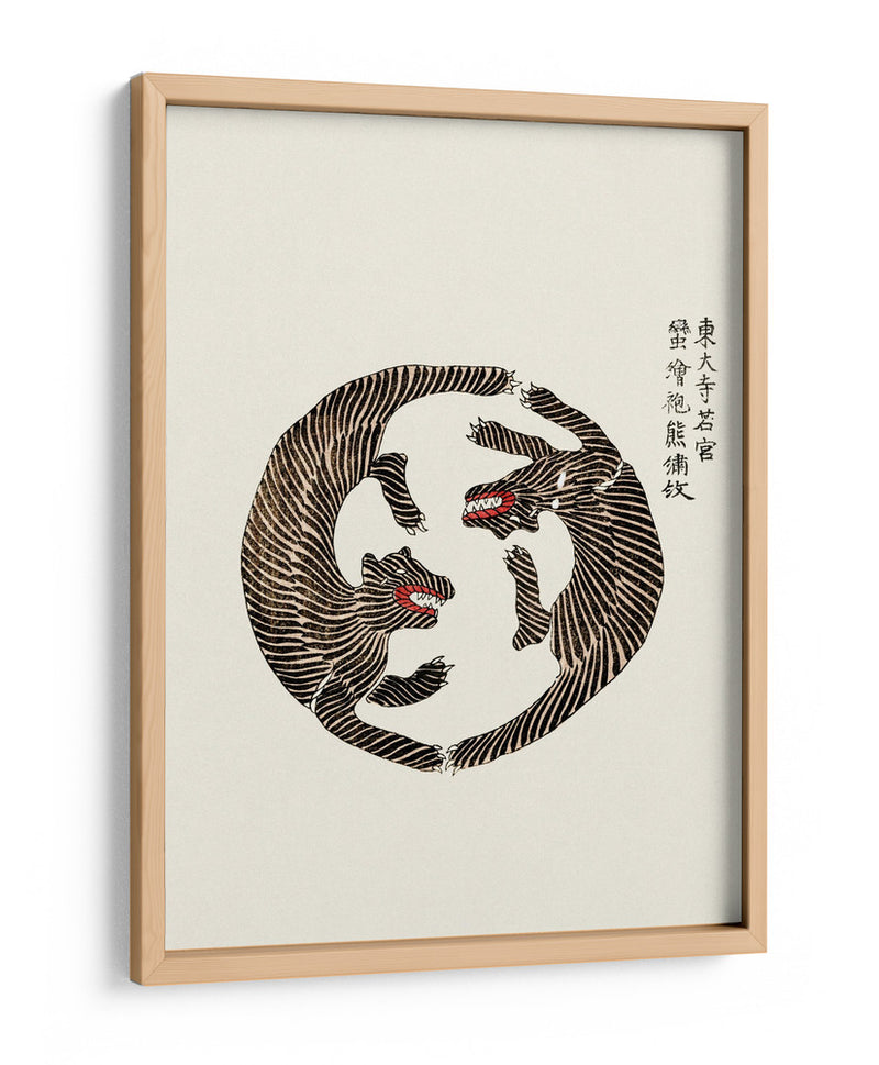 Xilografía de tigres de Yatsuo No Tsubaki - Taguchi Tomoki | Cuadro decorativo de Canvas Lab