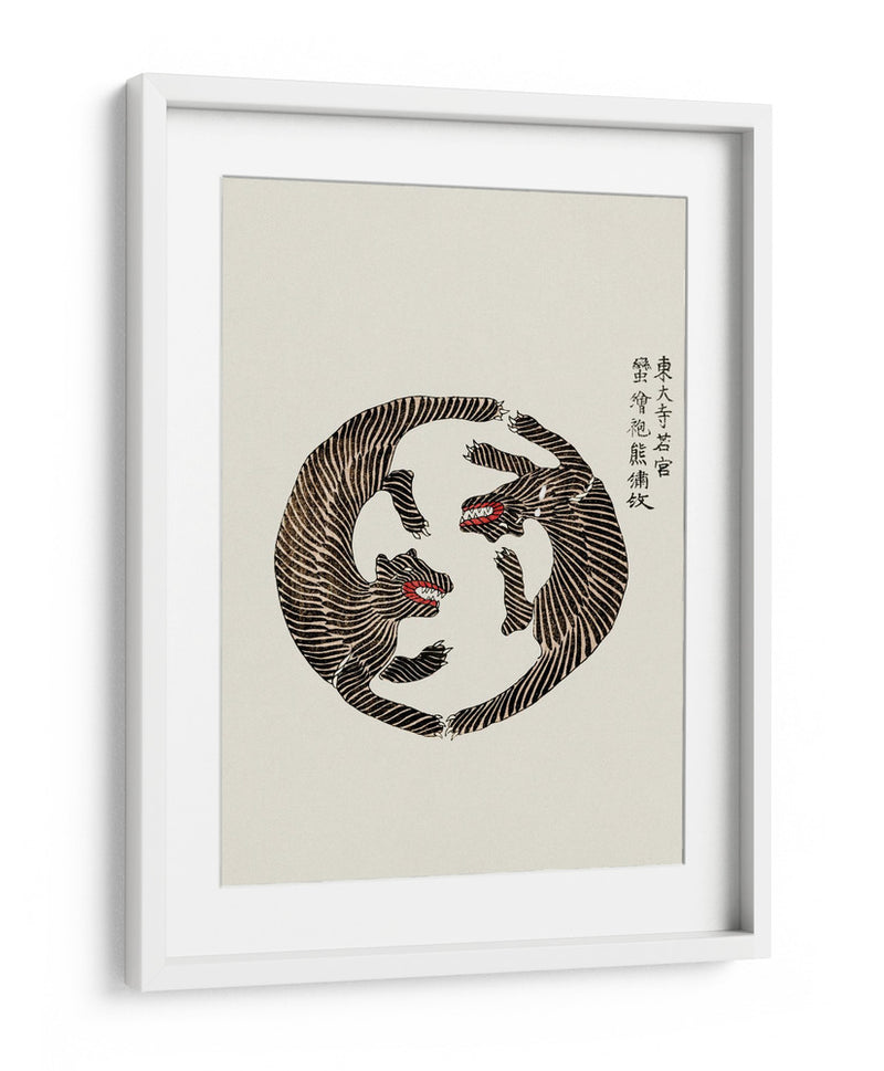 Xilografía de tigres de Yatsuo No Tsubaki - Taguchi Tomoki | Cuadro decorativo de Canvas Lab